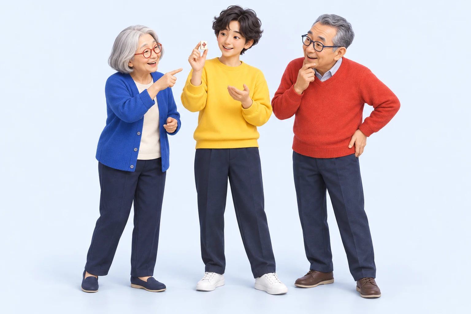 得意なことを持ち寄る、世代の違う3人のキャラクター